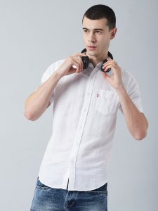 Levis White Linen Cotton Shirt