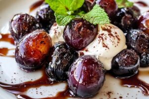 Sour cream burnt grapes