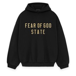 Black Fear of God Essentials Fleece Hoodie