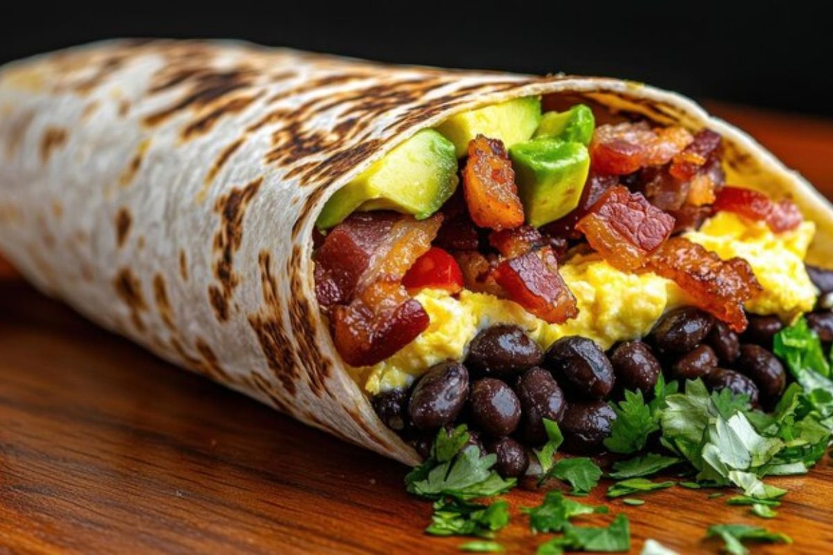 Black Bean + Egg Breakfast wrap