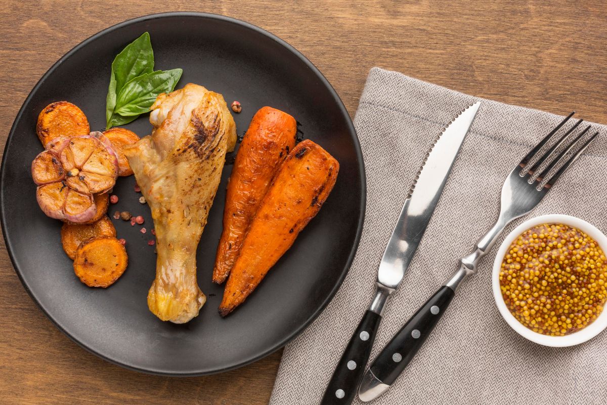 Spiced Chicken Thighs + Roasted Carrots + Couscous